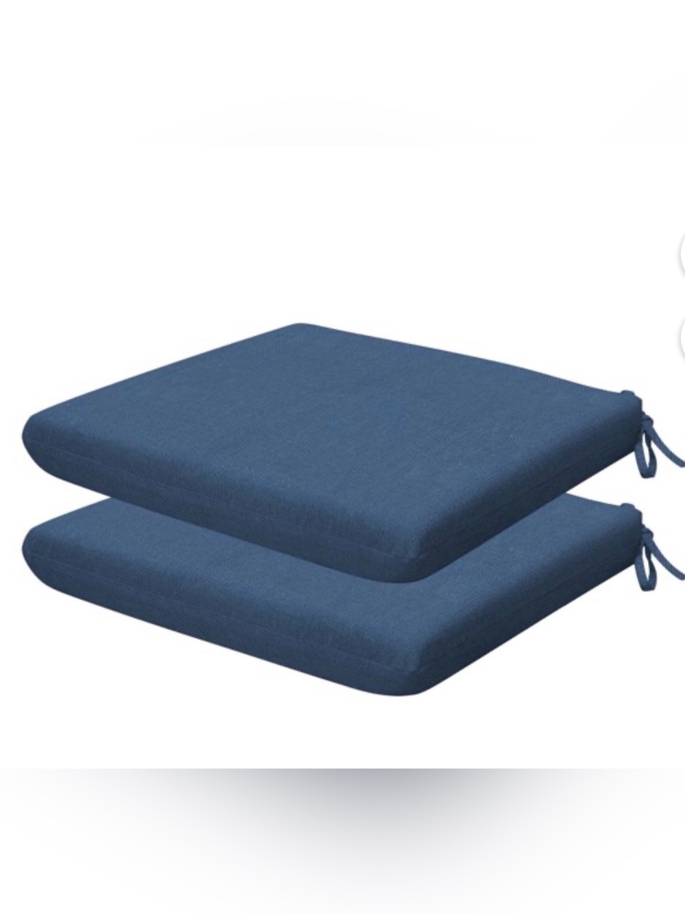 Textured Solid Demin Blue Outdoor Universal Seat Cushion 15.5” wide 15” long
